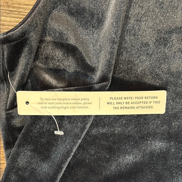 Anthropologie Blue Velvet Feathered Mini Dress Size Small Sunday in Brooklyn NWT - Picture 4 of 15